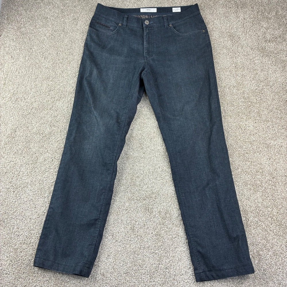 Brax Cooper Fancy Regular Fit Jeans Mens 34x34 Dark Wash Stretch Straight Leg